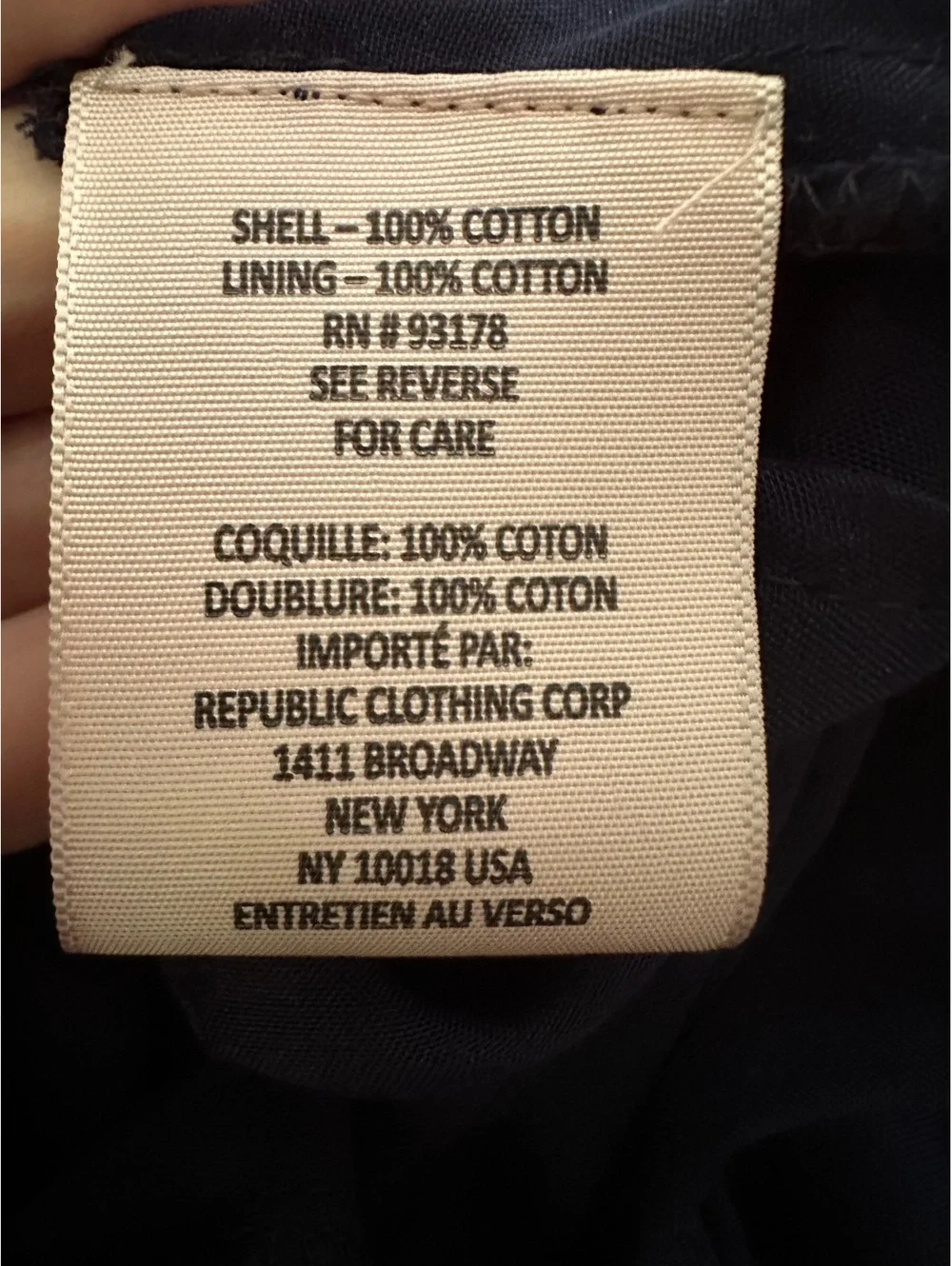 Navy Blue Cotton Philosophy Dress Size L